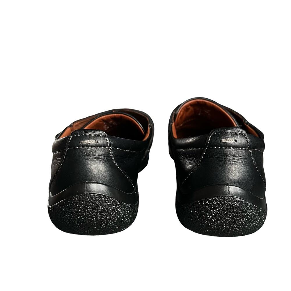 Hotter  Black Sugar Leather Loafers Flats Size 7 EEE Hook and Loop Strap - Picture 5 of 7